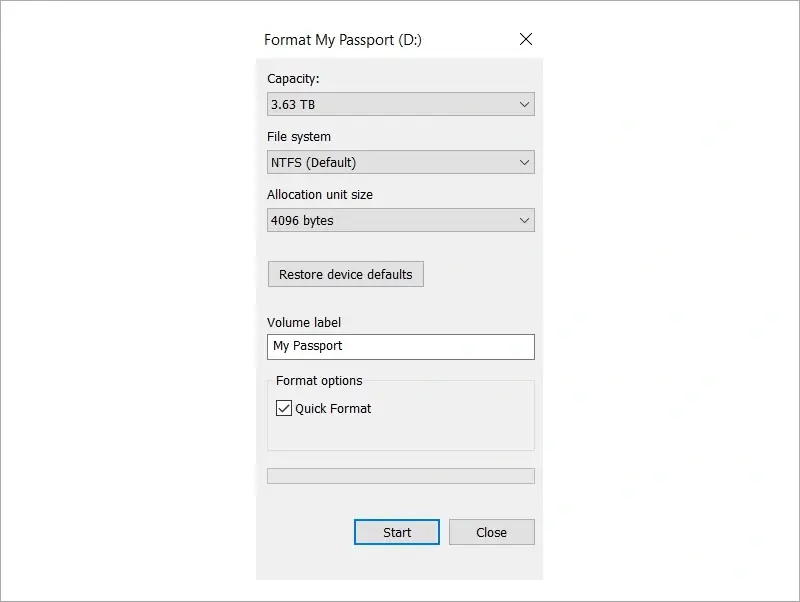 A screenshot showing the location of the format option checkbox in File Explorer.