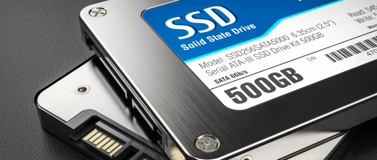 Close up of two SSD type drives