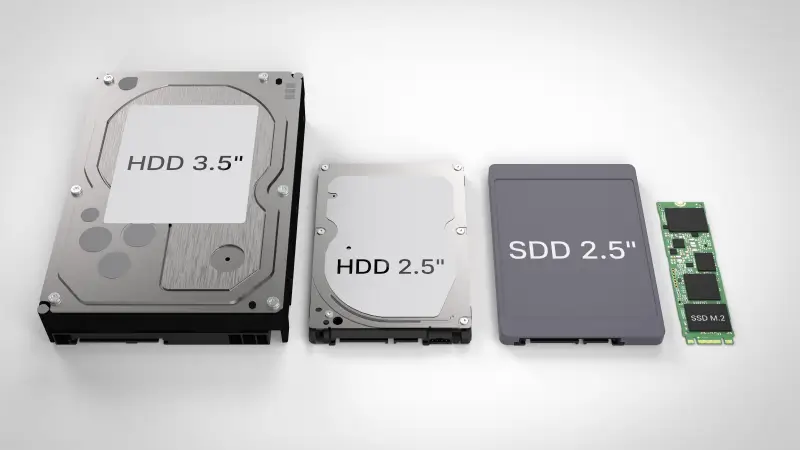 Portable and external HDDs and SSDs compared to an internal hard disk drive