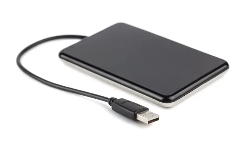 Example of a portable hard drive