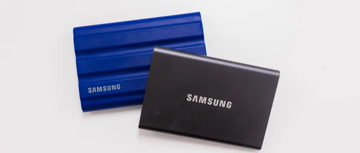 An image of Samsung external drives on a blank background.