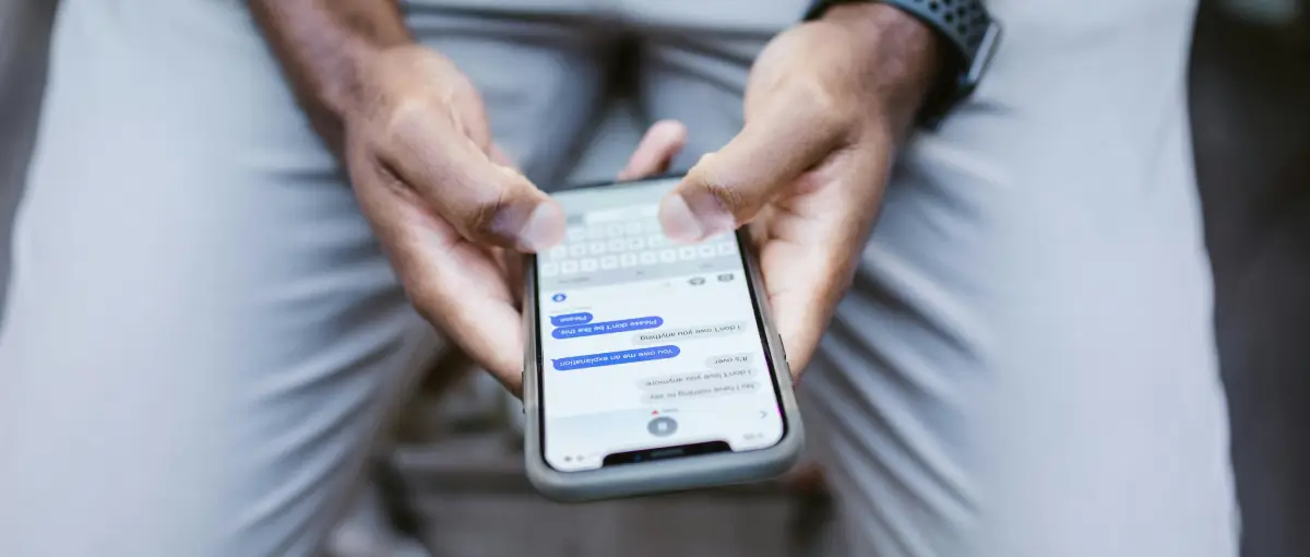 An image of a person texting