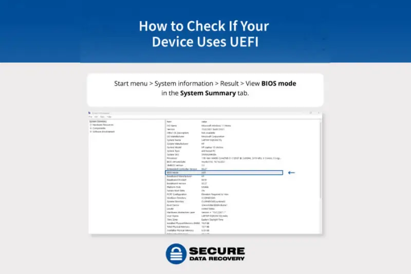 how to check if your device uses UEFI
