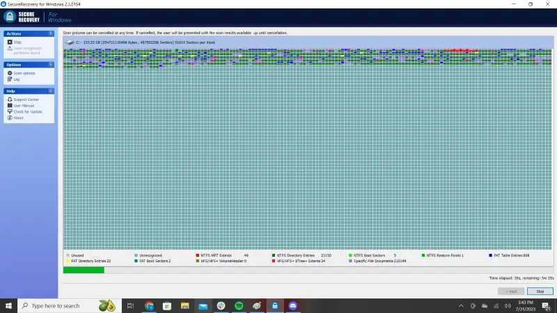 Secure Recovery Scanning Process