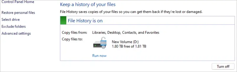 Image showing how to restore a File History backup on Windows 11