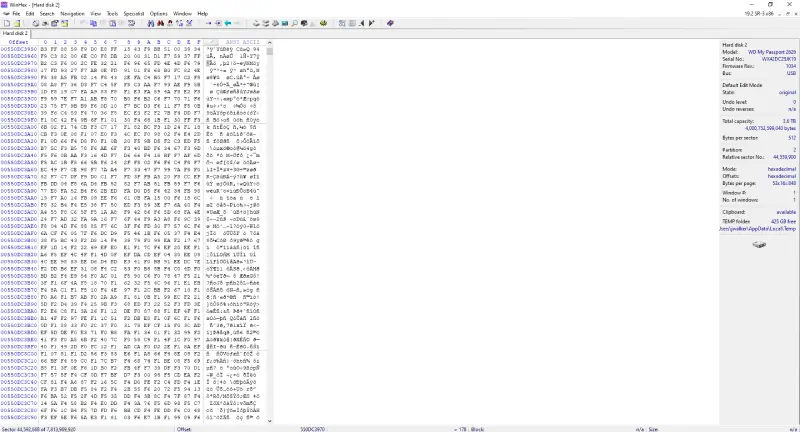 Image of WinHex - Before