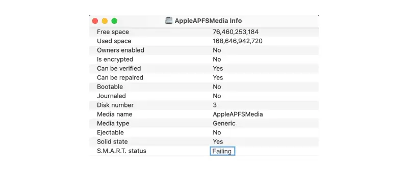 Mac SMART status