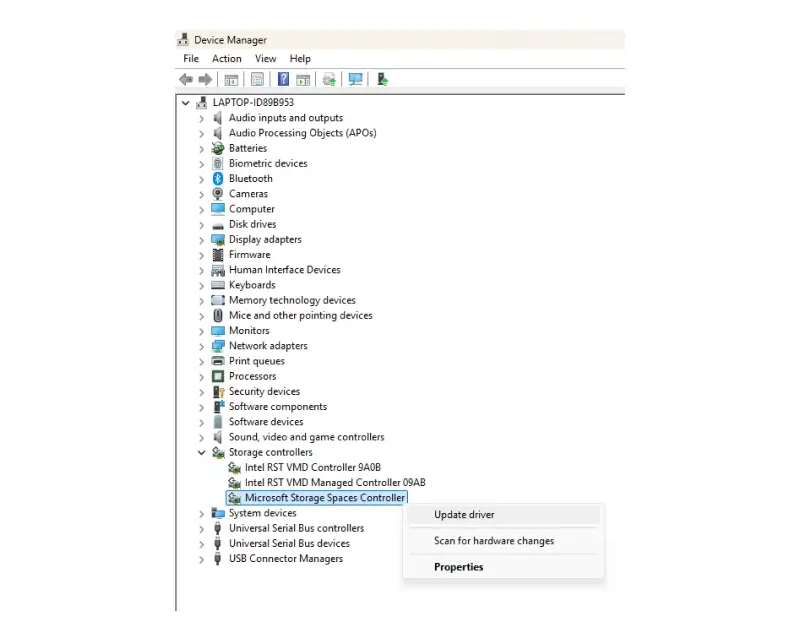 Choose update driver