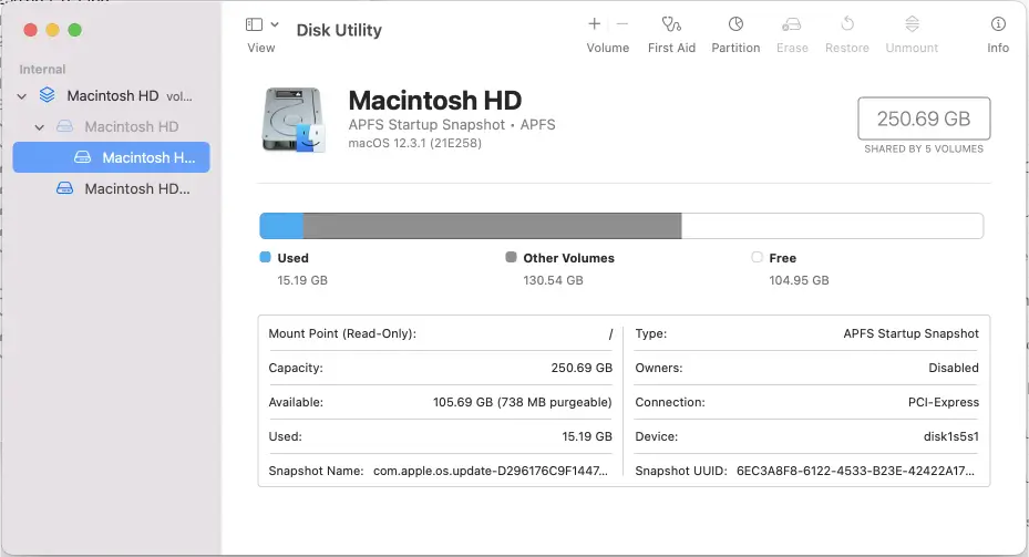 Open disk utility in the Utilities folder in Applications